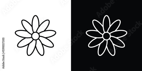 Gerbera icon black vector concept - stock vector.