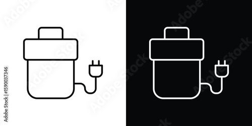 Garbage disposal icon black vector concept - stock vector.
