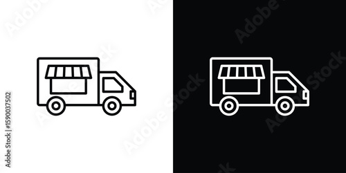 Food truck icon black vector concept - stock vector.