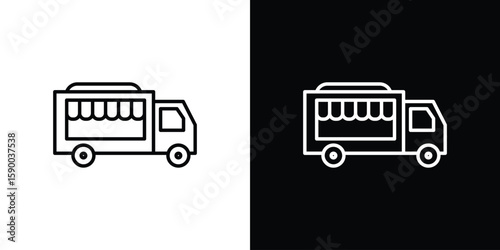 Food truck icon black vector concept - stock vector.