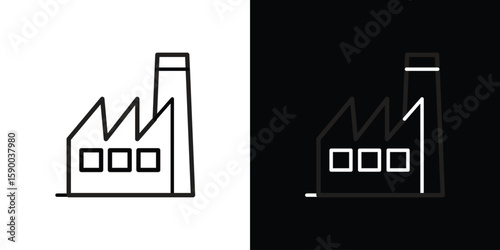 Factory icon black vector concept - stock vector.