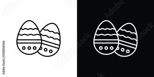 Easter eggs icon black vector concept - stock vector.