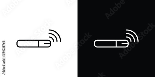 Dog microchip icon black vector concept - stock vector.