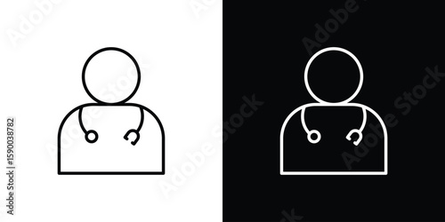 Doctor icon black vector concept - stock vector.