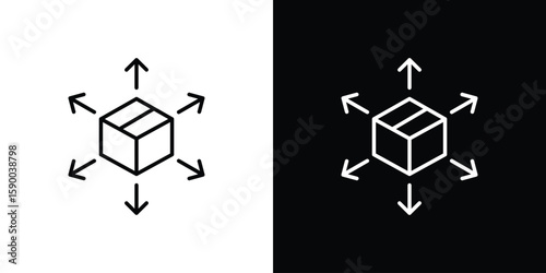 Distribution box icon black vector concept - stock vector.