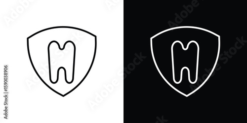 Dental insurance icon black vector concept - stock vector.