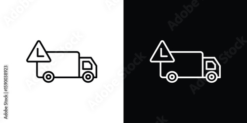 Delivery delay icon black vector concept - stock vector.
