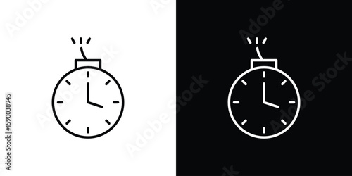 Deadline icon black vector concept - stock vector.