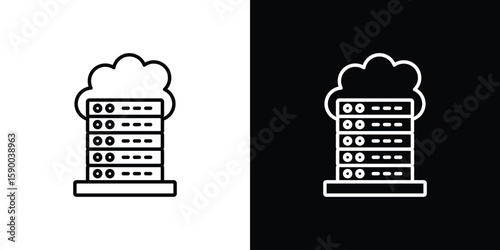 Data center icon black vector concept - stock vector.