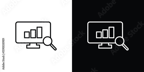 Data Analysing icon black vector concept - stock vector.
