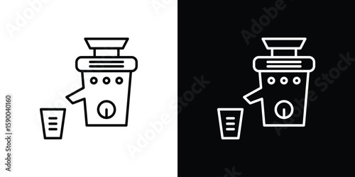 Cold pressed juicer icon black vector concept - stock vector.