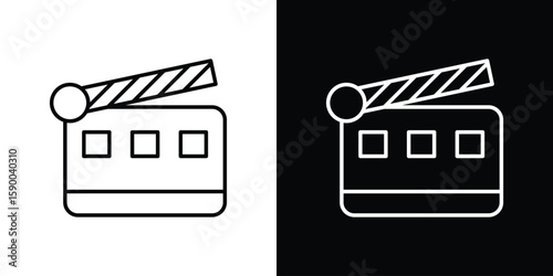 Cinema flapper icon black vector concept - stock vector.