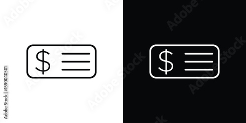 Cheque icon black vector concept - stock vector.