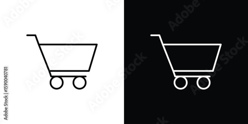 Cart icon black vector concept - stock vector.