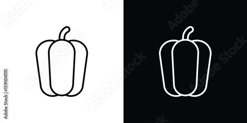 Capsicum icon black vector concept - stock vector.