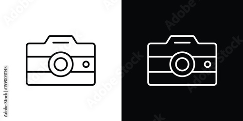 Camera icon black vector concept - stock vector.