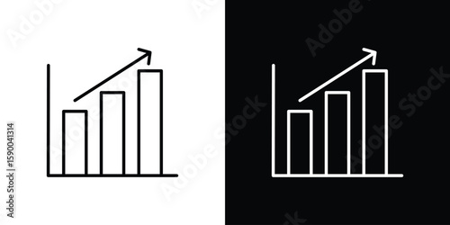 Business performance icon black vector concept - stock vector.