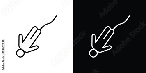 Bungee jumping icon black vector concept - stock vector.