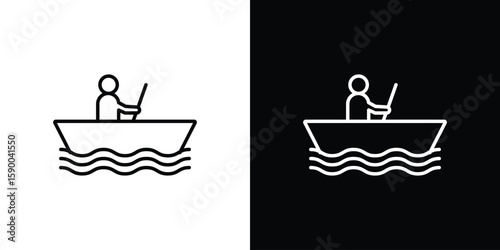 Boat race icon black vector concept - stock vector.