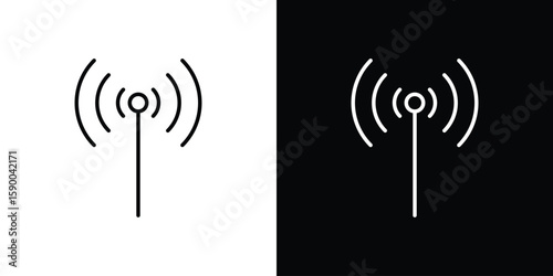 Antenna icon black vector concept - stock vector.