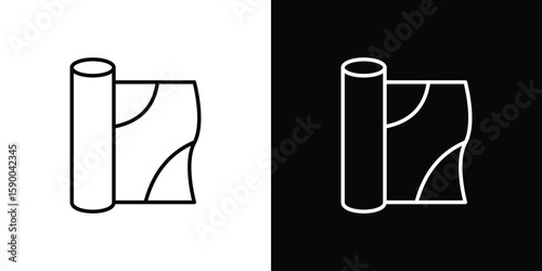 Aluminum foil icon black vector concept - stock vector.