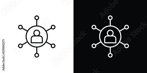 Affiliate marketing icon black vector concept - stock vector.