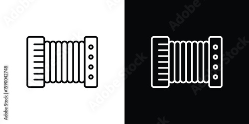 Bild auf Leinwand Accordion icon black vector concept - stock vector.