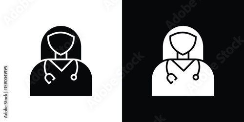 Woman Doctor icon vector flat symbol, glyph sign. icon concept illustration