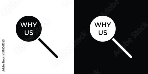 Why us icon vector flat symbol, glyph sign. icon concept illustration