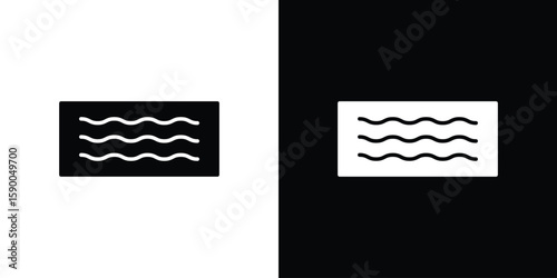 Wave icon vector flat symbol, glyph sign. icon concept illustration