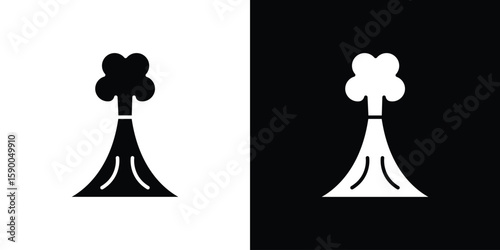 Volcano icon vector flat symbol, glyph sign. icon concept illustration