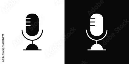 Voice recording icon vector flat symbol, glyph sign. icon concept illustration