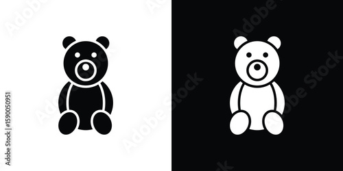 Teddy bear icon vector flat symbol, glyph sign. icon concept illustration