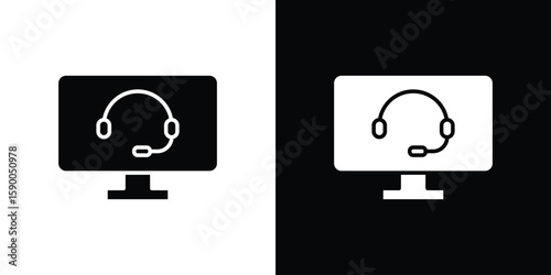 Tech support icon vector flat symbol, glyph sign. icon concept illustration