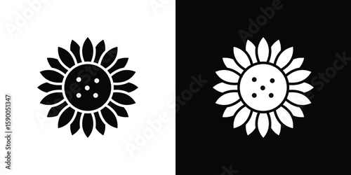 Sunflower icon vector flat symbol, glyph sign. icon concept illustration