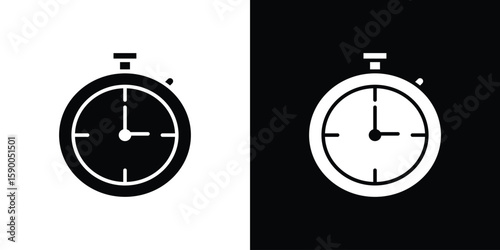 Stopwatch icon vector flat symbol, glyph sign. icon concept illustration