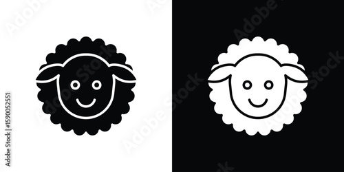 Sheep icon vector flat symbol, glyph sign. icon concept illustration