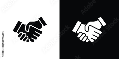 Shake hands icon vector flat symbol, glyph sign. icon concept illustration