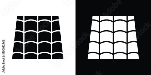 Roof tile icon vector flat symbol, glyph sign. icon concept illustration