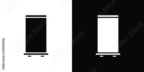 Roll up banners icon vector flat symbol, glyph sign. icon concept illustration