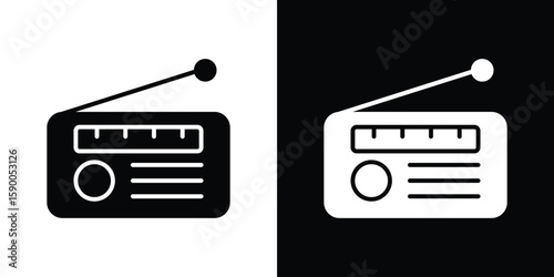 Radio icon vector flat symbol, glyph sign. icon concept illustration