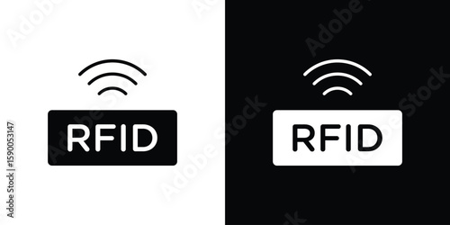RFID icon vector flat symbol, glyph sign. icon concept illustration