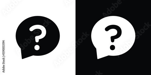Question icon vector flat symbol, glyph sign. icon concept illustration