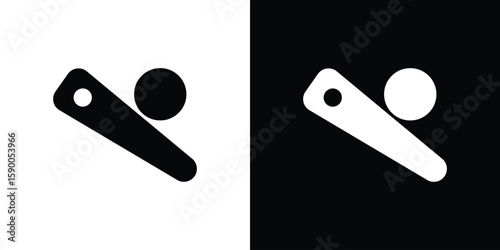Pinball icon vector flat symbol, glyph sign. icon concept illustration