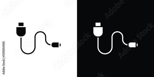 Phone cable icon vector flat symbol, glyph sign. icon concept illustration