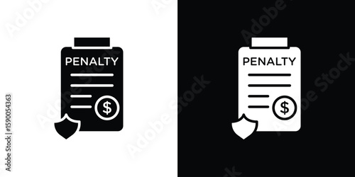 Penalty icon vector flat symbol, glyph sign. icon concept illustration