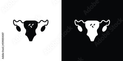 Pelvic inflammatory disease icon vector flat symbol, glyph sign. icon concept illustration