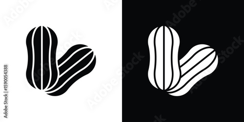Peanut icon vector flat symbol, glyph sign. icon concept illustration