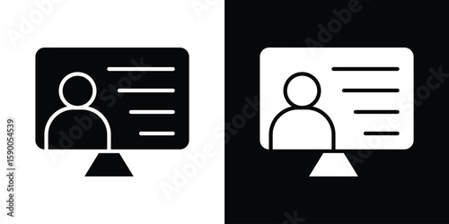 Online course icon vector flat symbol, glyph sign. icon concept illustration