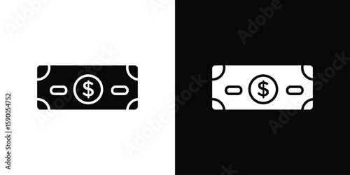 Money icon vector flat symbol, glyph sign. icon concept illustration